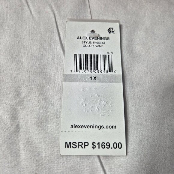 Alex Evenings Women's Size 1X Red Sequined Cowl Neck Blouse Tunic Top Plus (46) - Picture 12 of 14